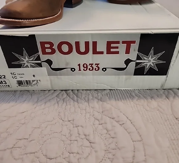 Boulet Elegant Brown Embroidered Look Heeled Boots - Picture 6 of 9